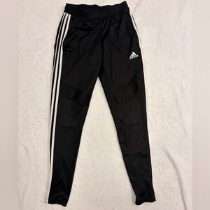 Adidas women’s Black Joggers with White Stripes